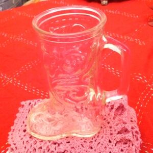 Unique vintage impression handle glass cowboy boot